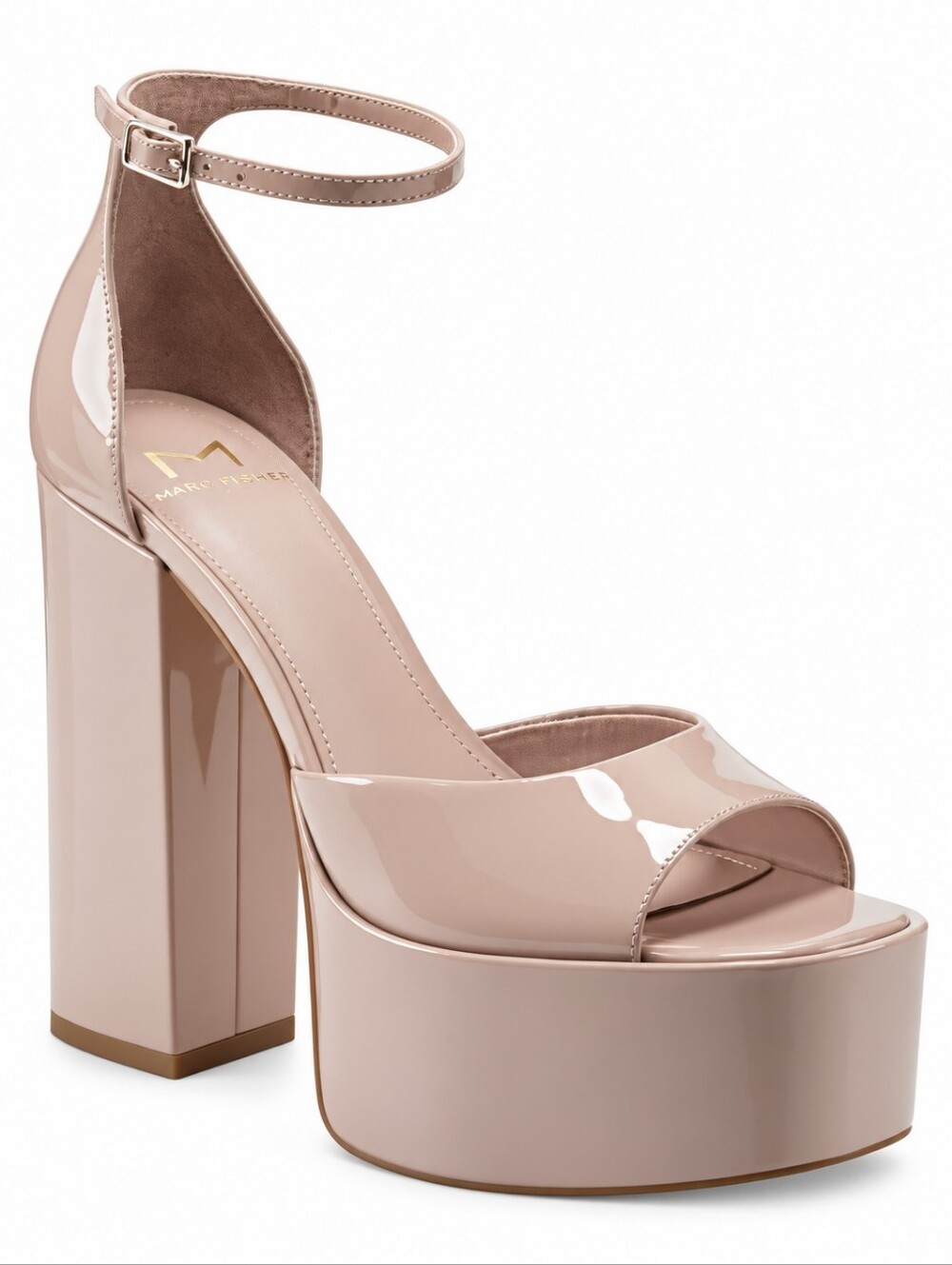 Marc Fisher Della Ankle Strap Platform Sandal Heels Light Pink